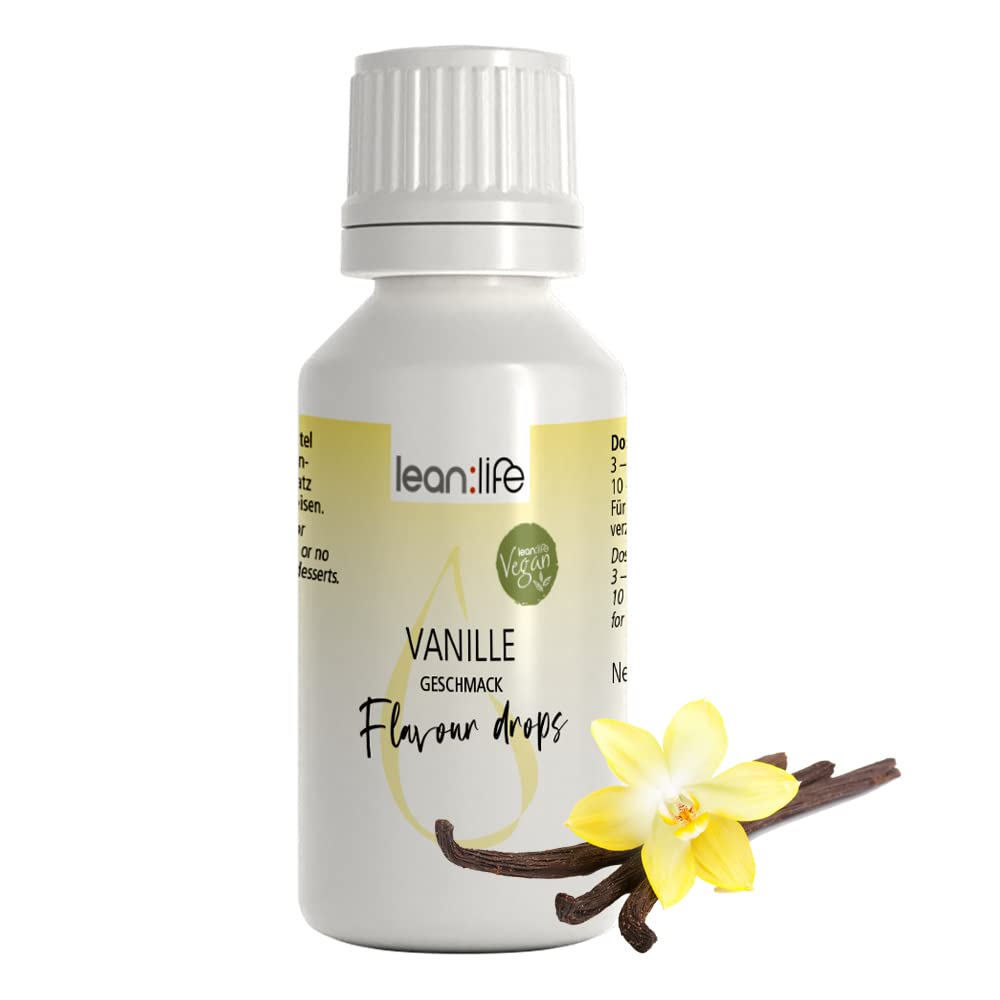 Lean:Life - Flavour Drops 30 ml - Vanille - Aroma Tropfen für Lebensmittel - zuckerfrei und kalorienarm