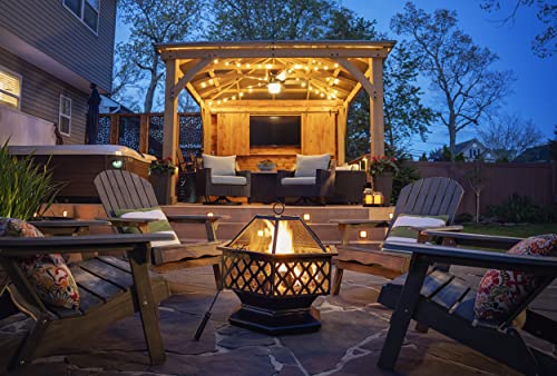 Hex Shaped Wood Burning Outdoor Fire Pit With Lattice Design From Endless Summer, Oil Rubbed Bronze #TOP4