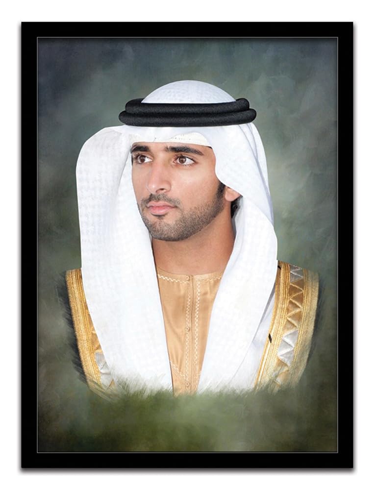 Spoil Your WallSheikh Hamdan Bin Mohammed Al Maktoum DUBAI Digitally Printed Poster with BLACK Frame | Home Decor Photo Frames | 40x55cm