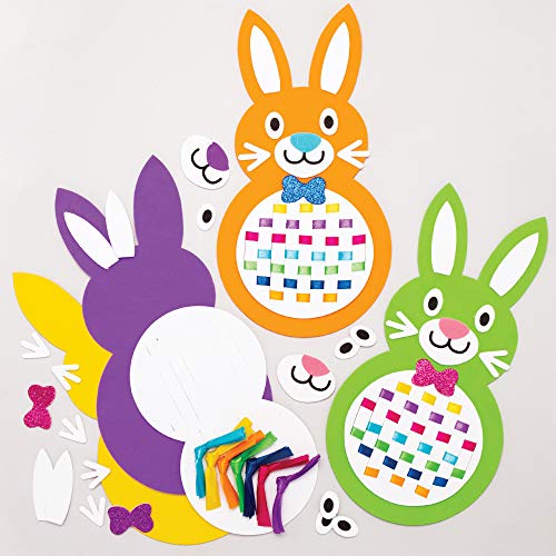 Baker Ross Kits de lapin de Pâques à tisser (Paquet de 6) - Loisirs créatifs pour enfants