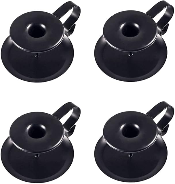 Retro Iron Candle Black Candlestick Holders, Single-head Candlelight Tabletop Holder Stand for Christmas Valentine Wedding Party Candelabra & Room Decoration Display Candelabrum(Set of 4)
