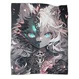 Anime Zeichentrickfilm Manga Kuscheldecke,KinderDecke Warm,Wohndecke Weiche und Flauschige Fleecedecke Als Sofadecke Doppelseitig Tagesdecke Für BettundSofa 40x50inch(100x130cm)