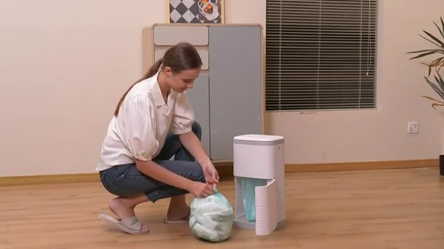 Image of Silent Diaper Bucket with Deodorizer, HDPE Structure, Locking lid