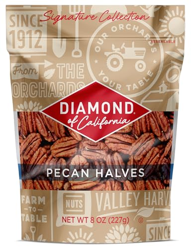 Image of Diamond of California Signature Collection Raw Pecan Halves and Pieces, Shelled Pecans for Wholesome Snacking or Topping Your Favorite Dishes, 8 oz.