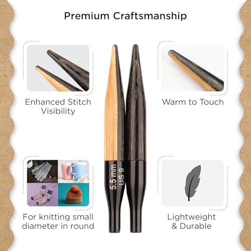 Image of Knitter's Pride Day & Nite Mini Interchangeable Circular Needles 2 inch inch (5cm) - US Size 9 (5.5mm)