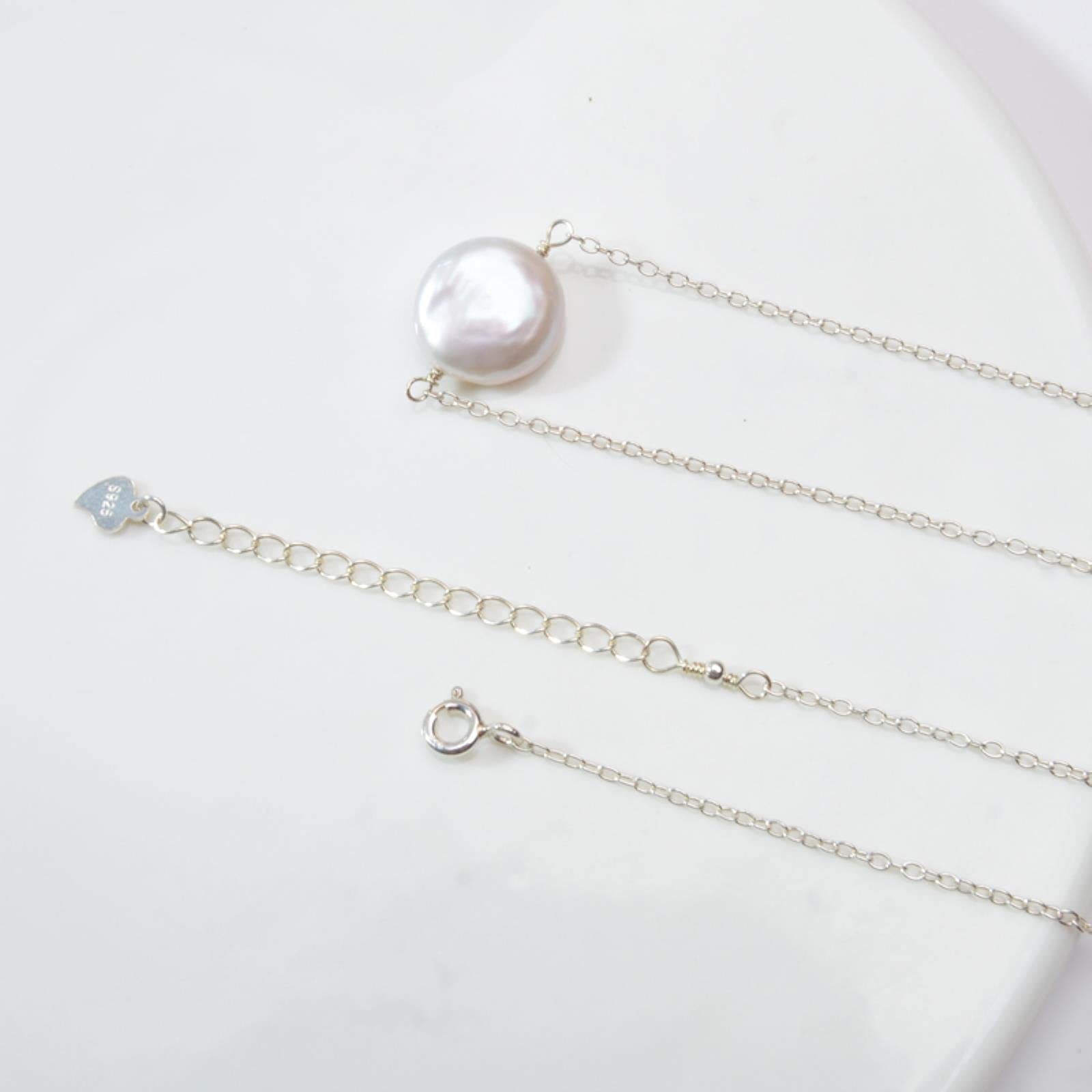 Amazon.co.jp: 天然淡水真珠925スターリングシルバーネックレス12-13mm 