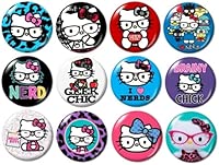 Nerd Geek Kitty Buttons Pins