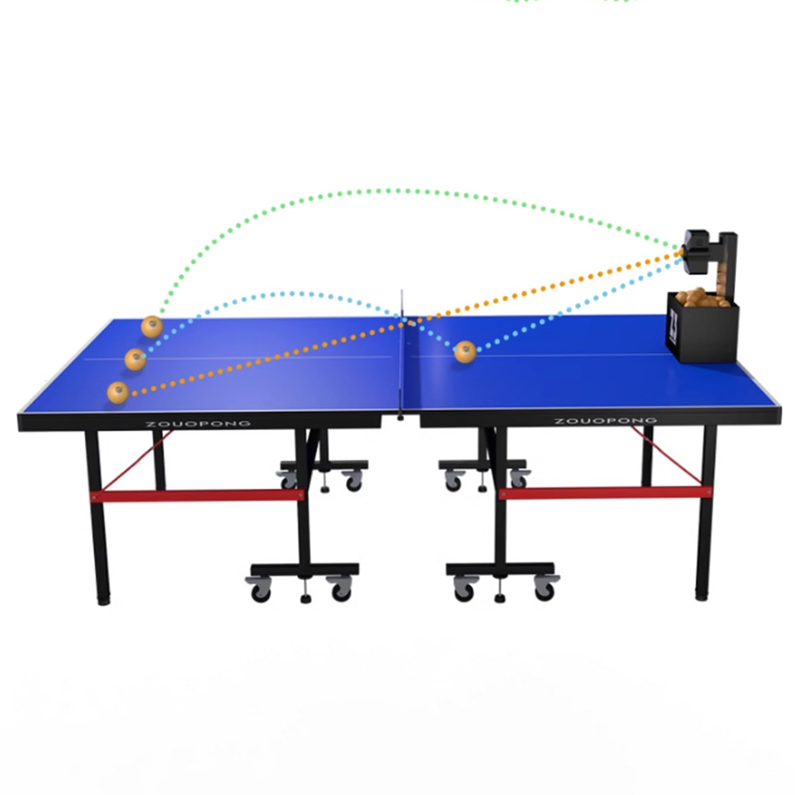 Máquina de Tenis de Mesa Automática 100 Bolas 10 Modos Programables 35-90 Bolas/Min con Mando a Distancia