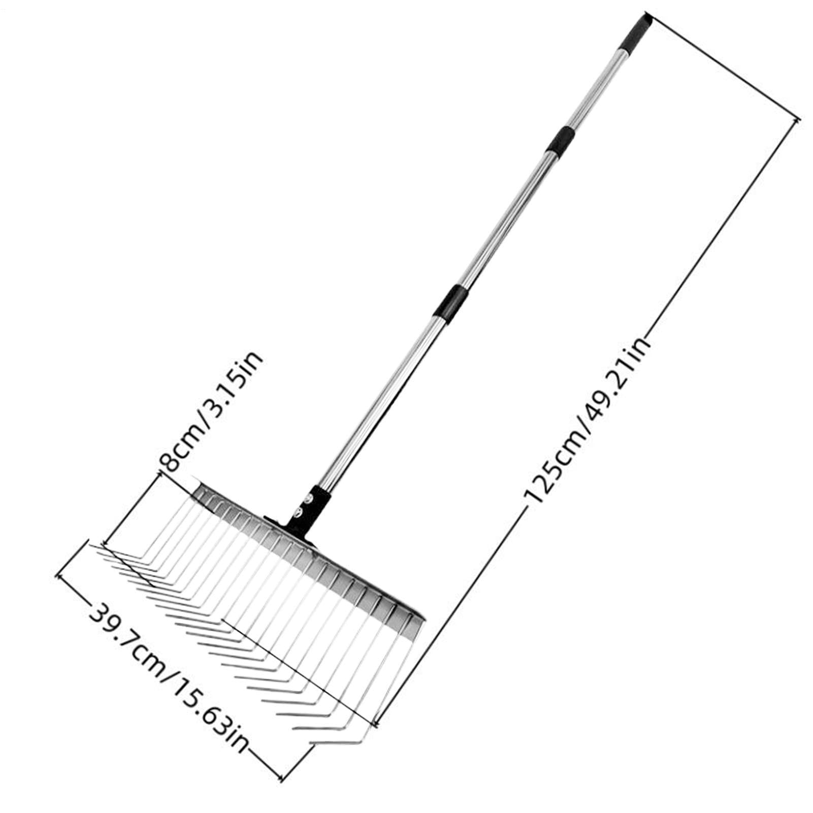 Rastrillos De Césped Herramientas De Rastrillaje Ajustables Y Resistentes | Herramientas Metálicas Rastrillo Para Patios Para , Escarificar, Paisajismo, Césped, Playa, Parterres, Y Mantenimiento D