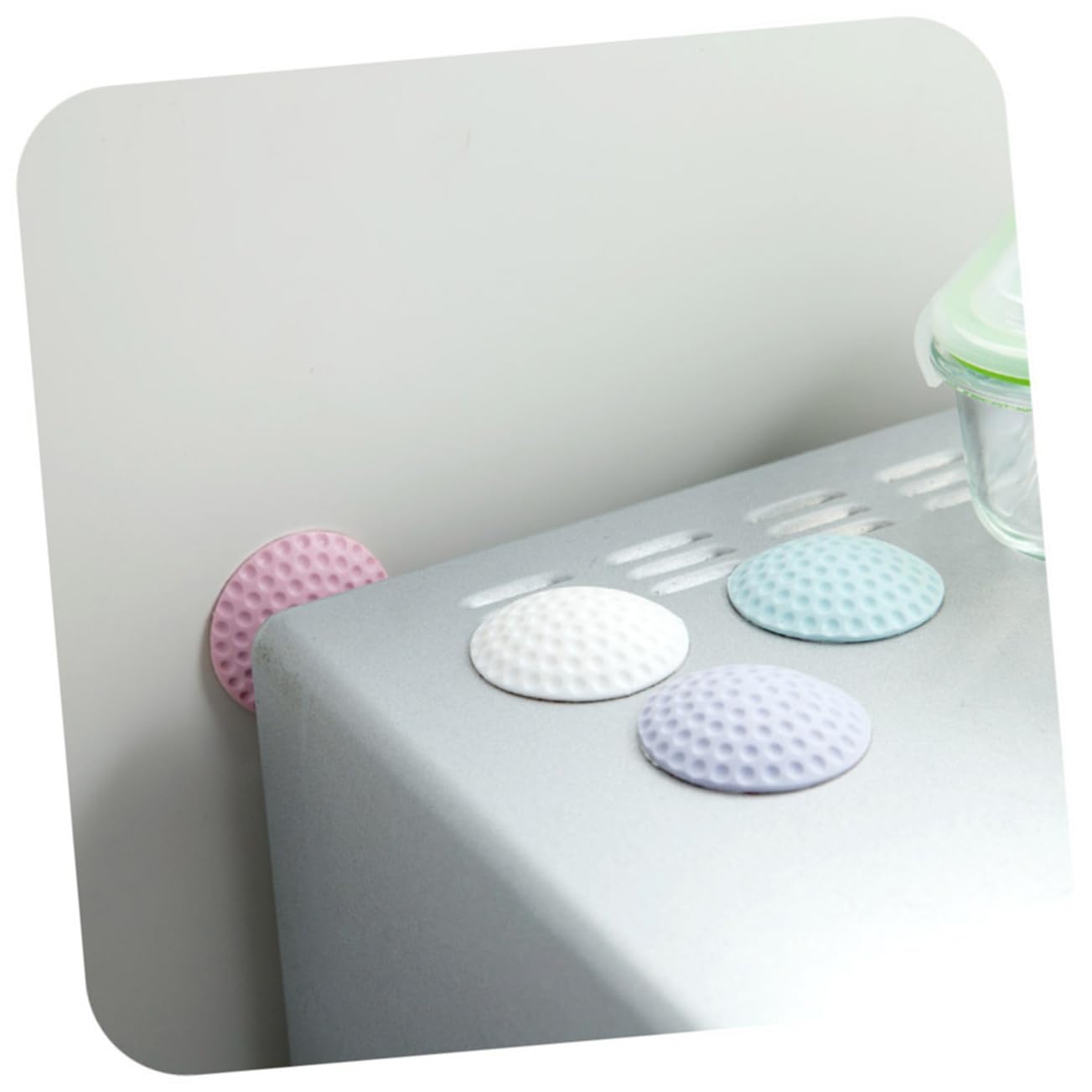 BCOATH 4pc Thickening Mute Door Rear Wall Crash Pad Anti-Collision Pad Wall Stick Absorbers Rubber Mixed Colors