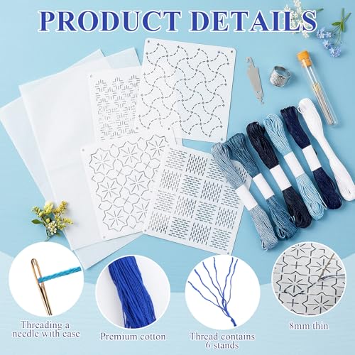 Kit de hilo Sashiko Milkary 58 piezas con accesorios miniatura 5