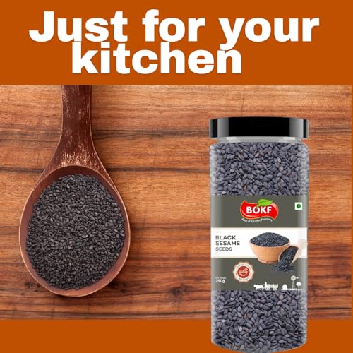 Image of BOKF Black Sesame Seeds | Kala Till | Rich in Protein and Dietary Fibre | Weight Management seeds | Antioxidant rich | Good for diet inch (250 Gram)