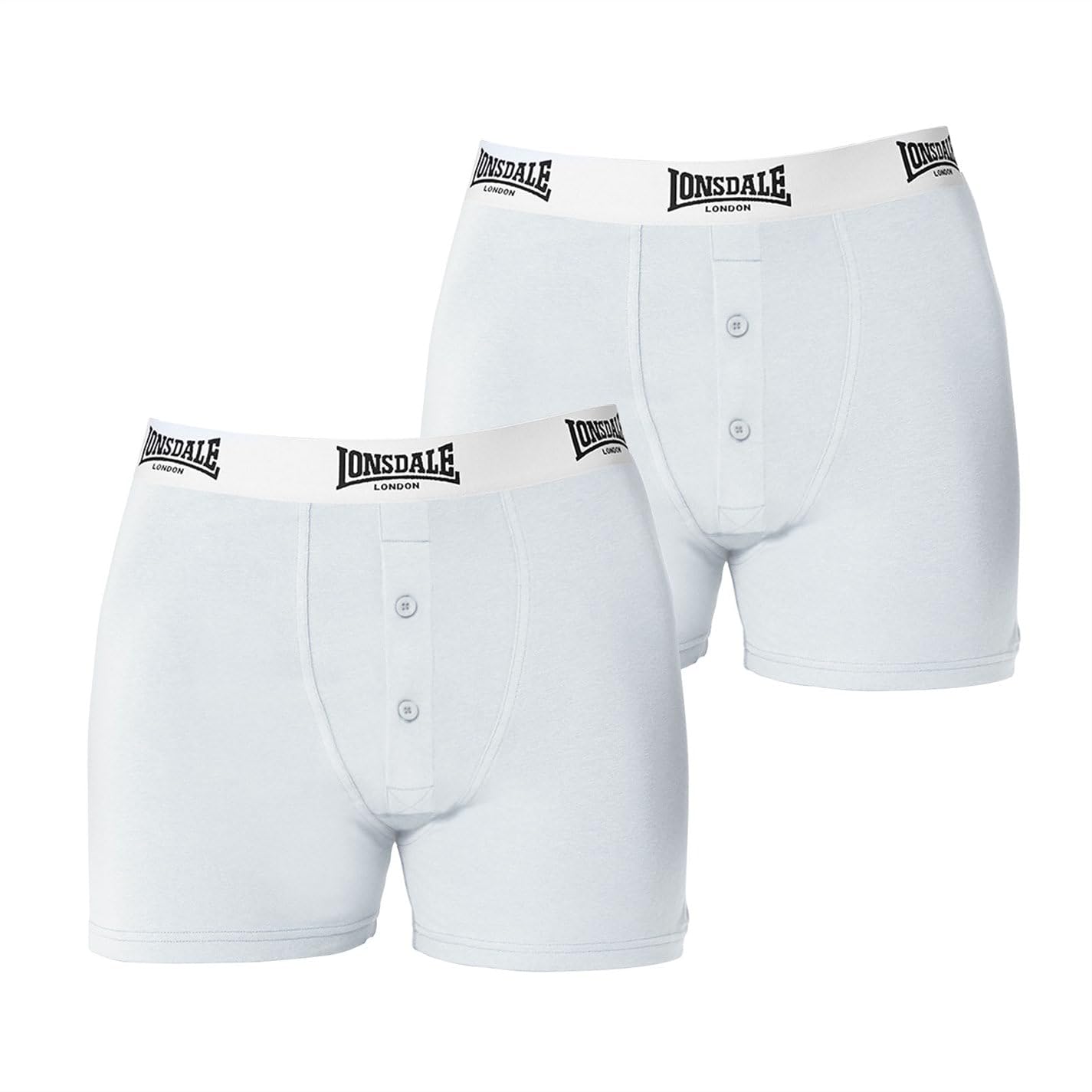 Lonsdale Mens 2 Pack Boxers White 3XL