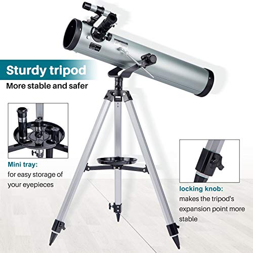 Telescope for Adults & Kids Monocular Refractor Telescope for Astronomy Beginners Professional 700mm76mm with Tripod & Smartphone Adapter - Thumbnail 5