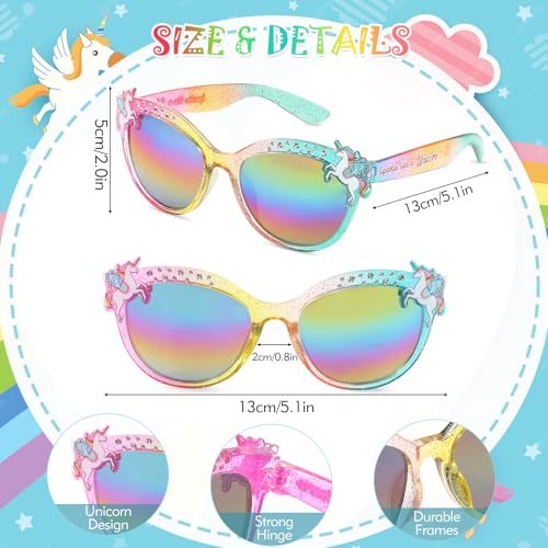 Image of 3 Pairs Kids Sunglasses Girls,UV Protection Sunglasses Toddler Eyewear for Party Favors Beach Glasses Age 3-12