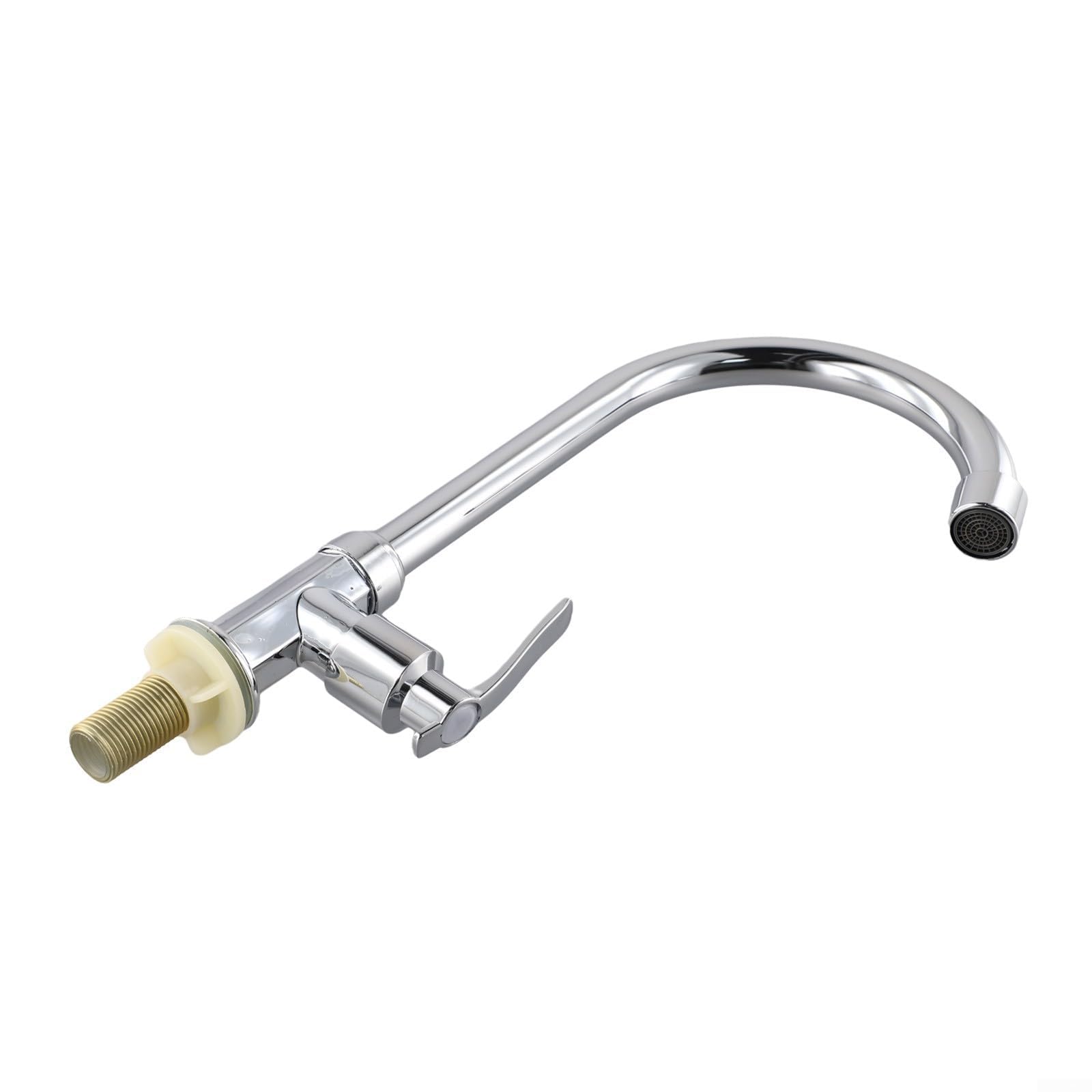 Rubinetto monocomando per acqua fredda per lavello da cucina, miscelatore in acciaio per lavabo a risparmio idrico, rubinetto a foro singolo di facile installazione per lavanderia, camper, giardino