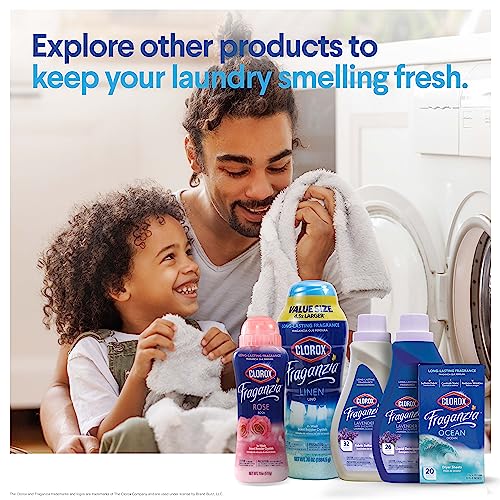 Image of Clorox Fraganzia Laundry Scent Booster Crystals, In-Wash Fragrance Beads for Fresh-Smelling Clothes & Linens, Safe for All Fabrics & Colors, Easy-Pour Bottle, Linen Scent, 70 Oz