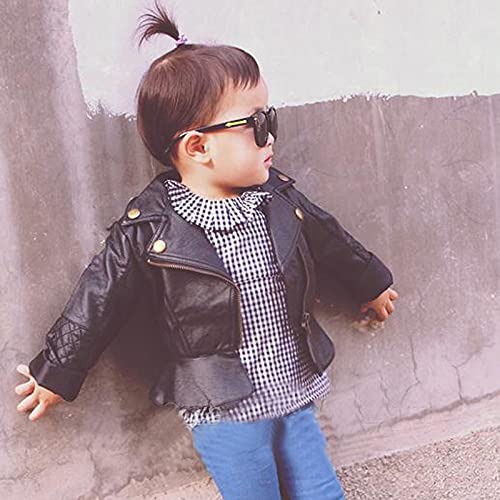 Little Girls Faux Leather Jackets Coat Spring Fashion PU Leather Motorcycle Jacket Toddler Outerwear Slim Coat2