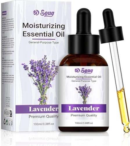 100ml Aceite Esencial De Lavanda,Aceite esencial de para Masaje,Aromaterapia Relajante,Para Cuidado de la Piel,Aroma Difusor,Ayuda a Dormir Mejor, para Uso Corporal