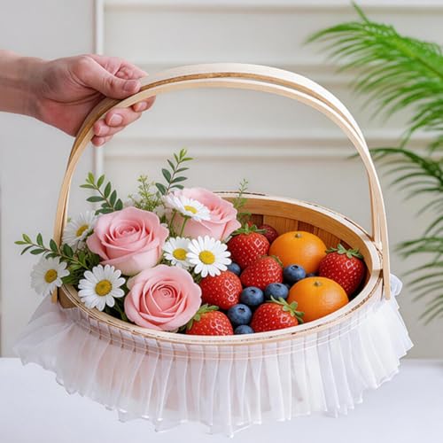 Canasta bandeja cesto de mimbre para detalles de mesa y regalos 4