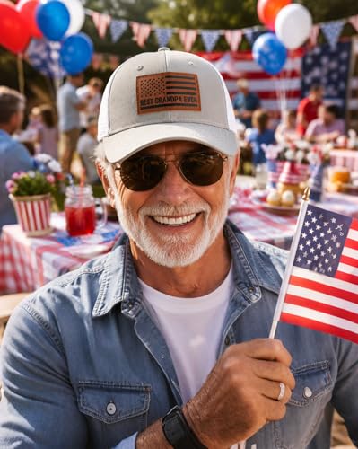 Image of Grandpa Hat, Grandpa Gifts for Fathers Day Birthday, Adjustable Grandfather Trucker Hat for Men