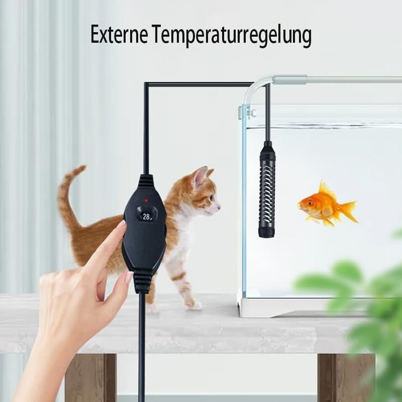 GERUI Réchauffeur d'aquarium 35 W/50 W (1 L-20 L) avec régulateur de température pour réservoirs de Poissons et d'aquarium avec Protection Contre la surchauffe (50 W)