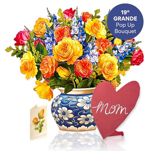 image for Freshcut Paper Pop Up Cards, Paper Flower Bouquet 3D Popup Greeting Ca