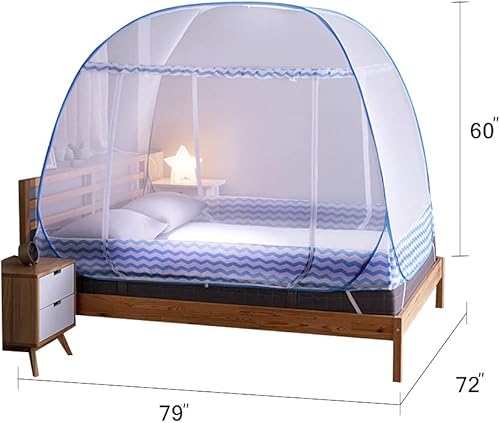 Miniatura 2 de Jsanh Mosquitera plegable para tienda de campaña, cortinas para camas, red portátil de tamaño King con parte inferior para bebés y adultos de 80 x