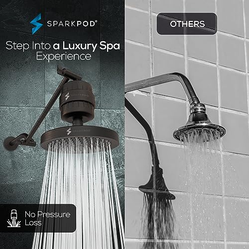 Image of SparkPod Filtered Shower Head & 11 inch Shower Arm, 6 inch Round, Oil-Rubbed Bronze