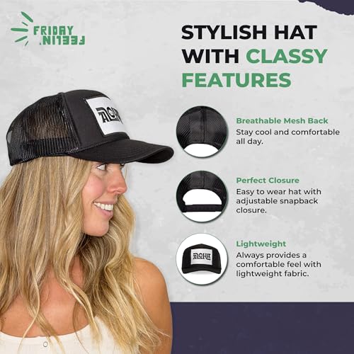 Image of Friday Feelin' Trucker Hat Women Men Baseball Caps American Hats USA Trucker Gift Fitted Cap All Season Festivals - One Size