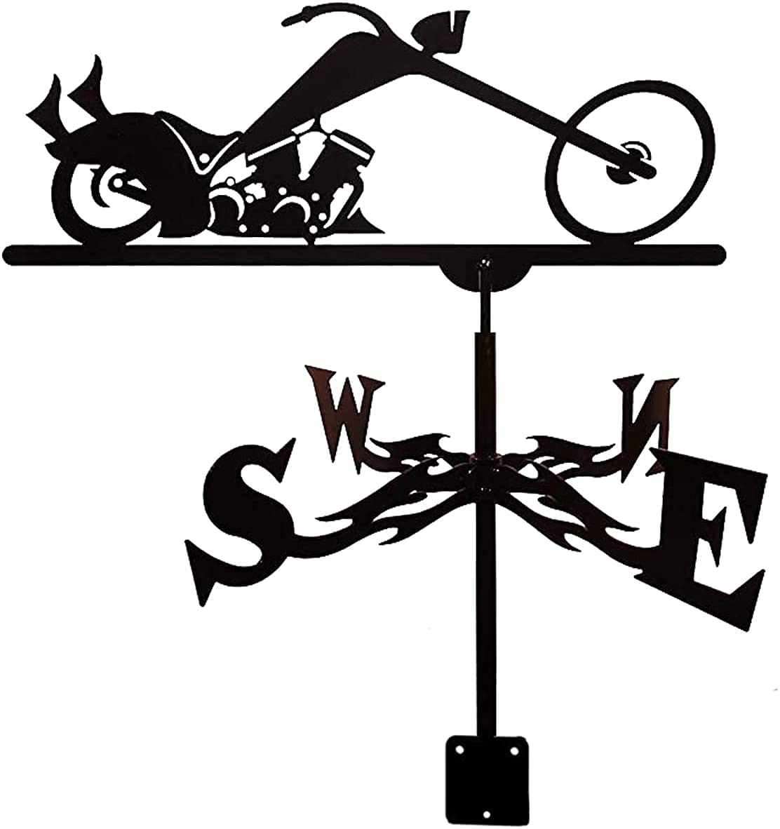 TAXXII Weathervane Airplane Motorcycle Weather Vanes Weathercock Stainless Steel Wind Direction Indicator Vane Measuring Tools with Coating,Motorcycle