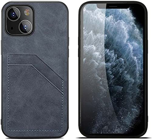 Housse arrière iPhone 14 Plus cuir synthétique gris antichoc GUMMMY