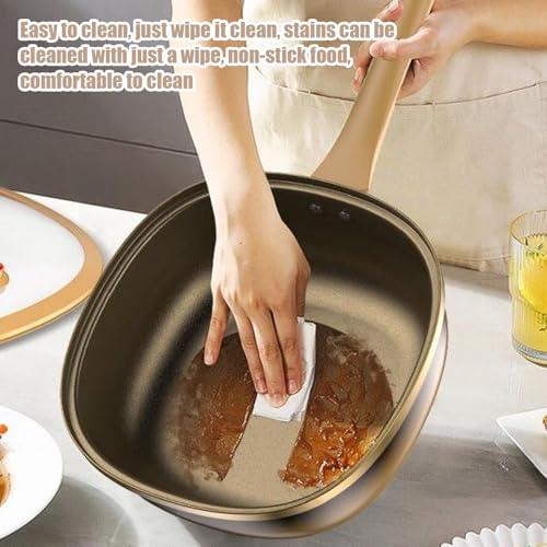 Generico Non Stick Frying Pan - Kitchen Ware Pots | Cooking Pans Nonstick Skillet | 50x30x10cm Cookware With Lid | Titanium Alloy Kitchen Supplies For Electric Induction Stove Grilling Home Apartment - immagine 5