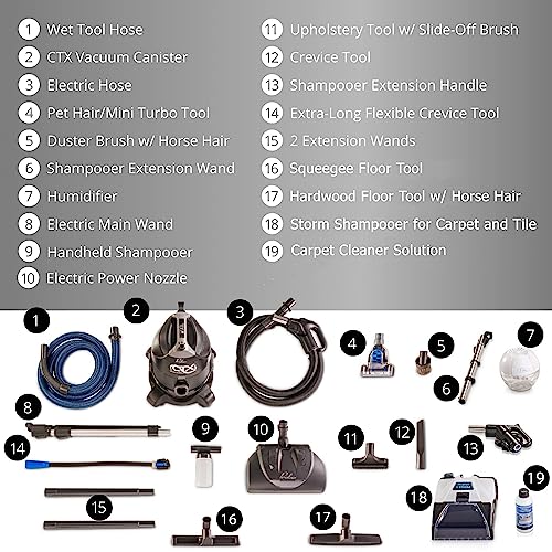 Prolux CTX Canister Vacuum Cleaner Storm Shampoo System and Complete Home Tool Accessory Kit - Thumbnail 3