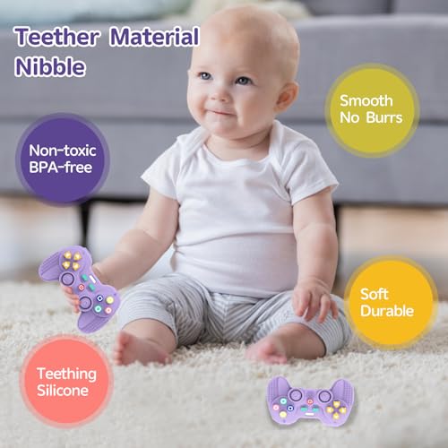 Image of Hooku Silicone Teething Toys for Babies 0-6 Months, Teethers for Babies 6-12 Months, Remote Teether for Baby, Sensory Toys for Babies, Baby Chew Toys