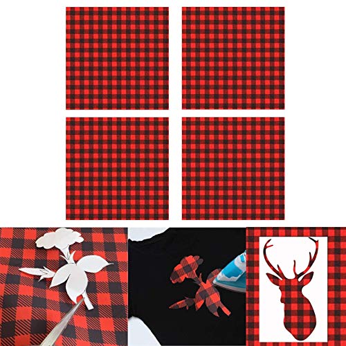 EBaokuup 4 Sheet Buffalo Plaid Heat Transfer Vinyl -12