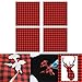 4 Sheet Fabric Iron-on Buffalo Plaid Cloth Sheet, 12" x 12" Self Adhesive Craft Printed Sheets Cloth for Shirt and DIY Craft