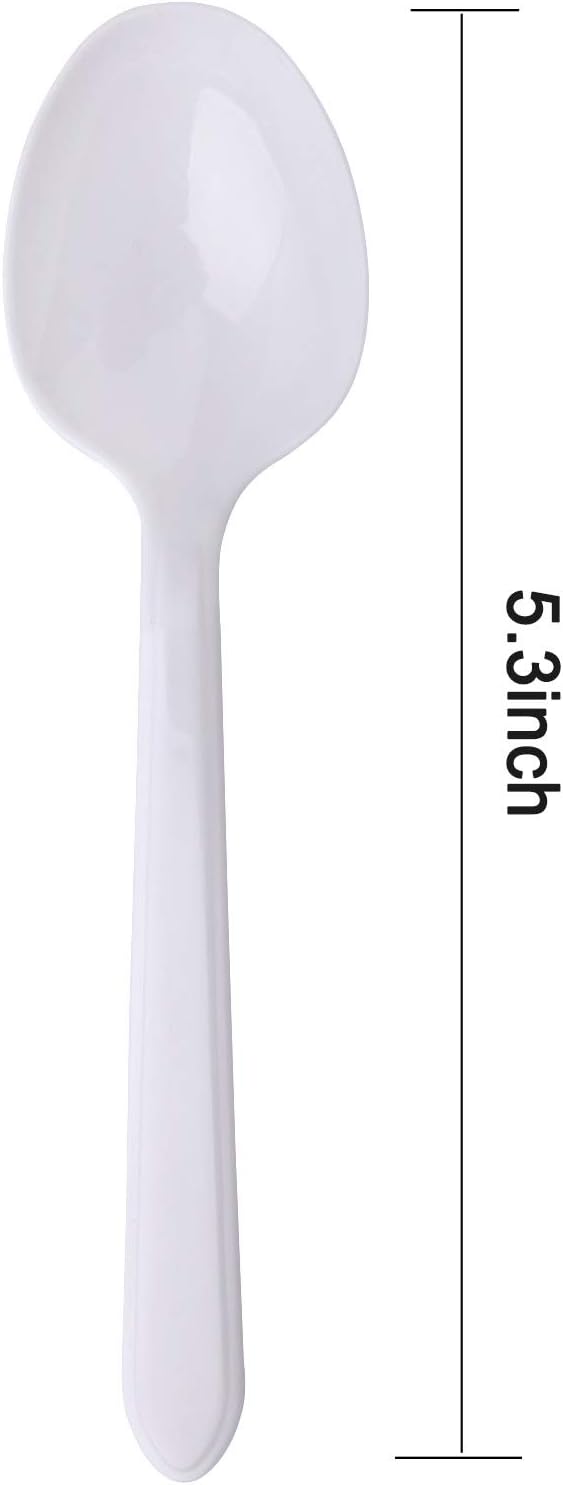 Light-Weight Disposable Plastic Spoons,individually Wrapped Plastic Spoons 100 Pack (black): Kitchen & Dining