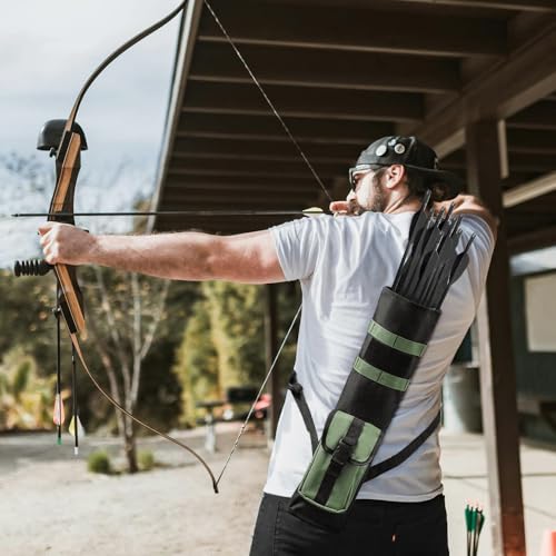 image for PSKOOK Archery Lightweight Back Arrow Quiver, Adjustable Quivers for A