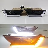 July King LED Daytime Running Lights for Honda CR-V CRV 2017-2020 Without Fog Lamp Version, LED DRL With Yellow Turn Signals
