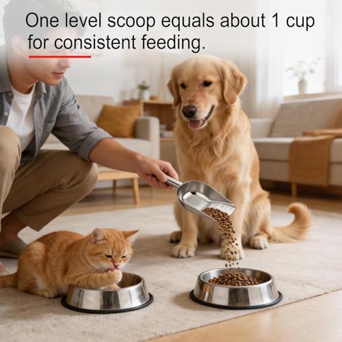 Cuchara medidora para comida de perro acero inoxidable 1 taza miniatura 2