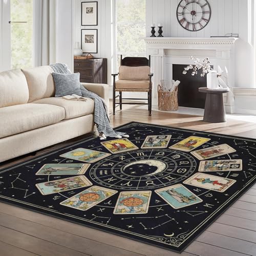 Tapete rectangular lavable 5'x7' Zodiac Celestial miniatura 1