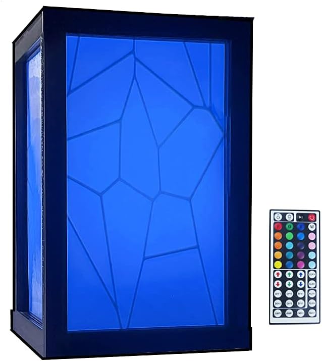 3-D Printed LED Light Box (Voronoi, Black)