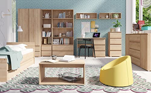 E-MEUBLES Bibliothèque manga grande capacité avec 2 Tiroirs et 4 Etagères – Image 3