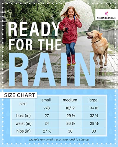 Urban Republic Girls' Raincoat - Lightweight Waterproof Anorak Trench Coat - Slicker Shell Windbreaker Rain Jacket (7-16), Size 14-16, Sun Yellow #TOP5