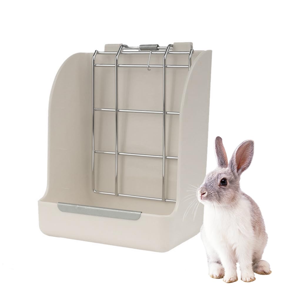 Voarge 1 Piezas Comedero para Conejo, Comedero Heno para Mascotas, Alimentador de Heno Colgante, para Cobayas, Chinchillas, Hámsters(Blanco)