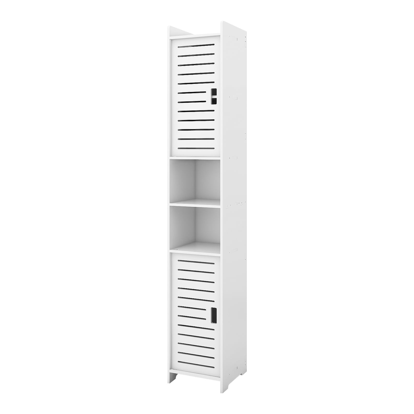 Mueble de columna de baño de alto almacenamiento, armario de pie, para salón, comedor, cocina, baño, 26 x 22 x 118 cm, color blanco