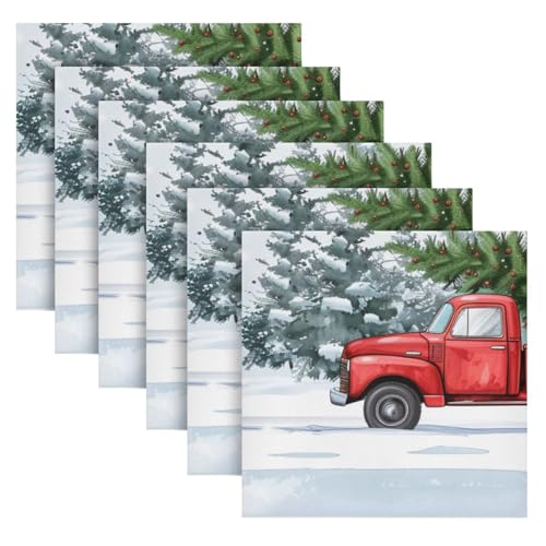 Servilletas de Tela Navideñas Set x6 Multicolor 20x20 pulg miniatura 2