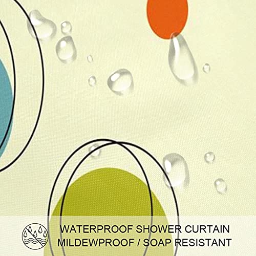 Rideau de douche imperméable à motif cercle géométrique vert bleu orange