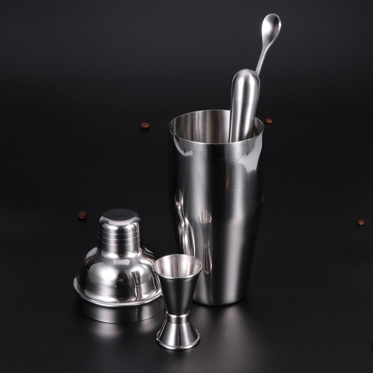 Kit Cocktail Professionnel Shaker à Cocktails 4 Pièces en Acier Inoxydable Doseur et Becs Verseurs, Préparation de Boissons Alcoolisées à Domicile